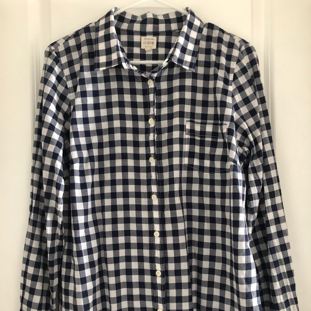 J. Crew Gingham button down shirt